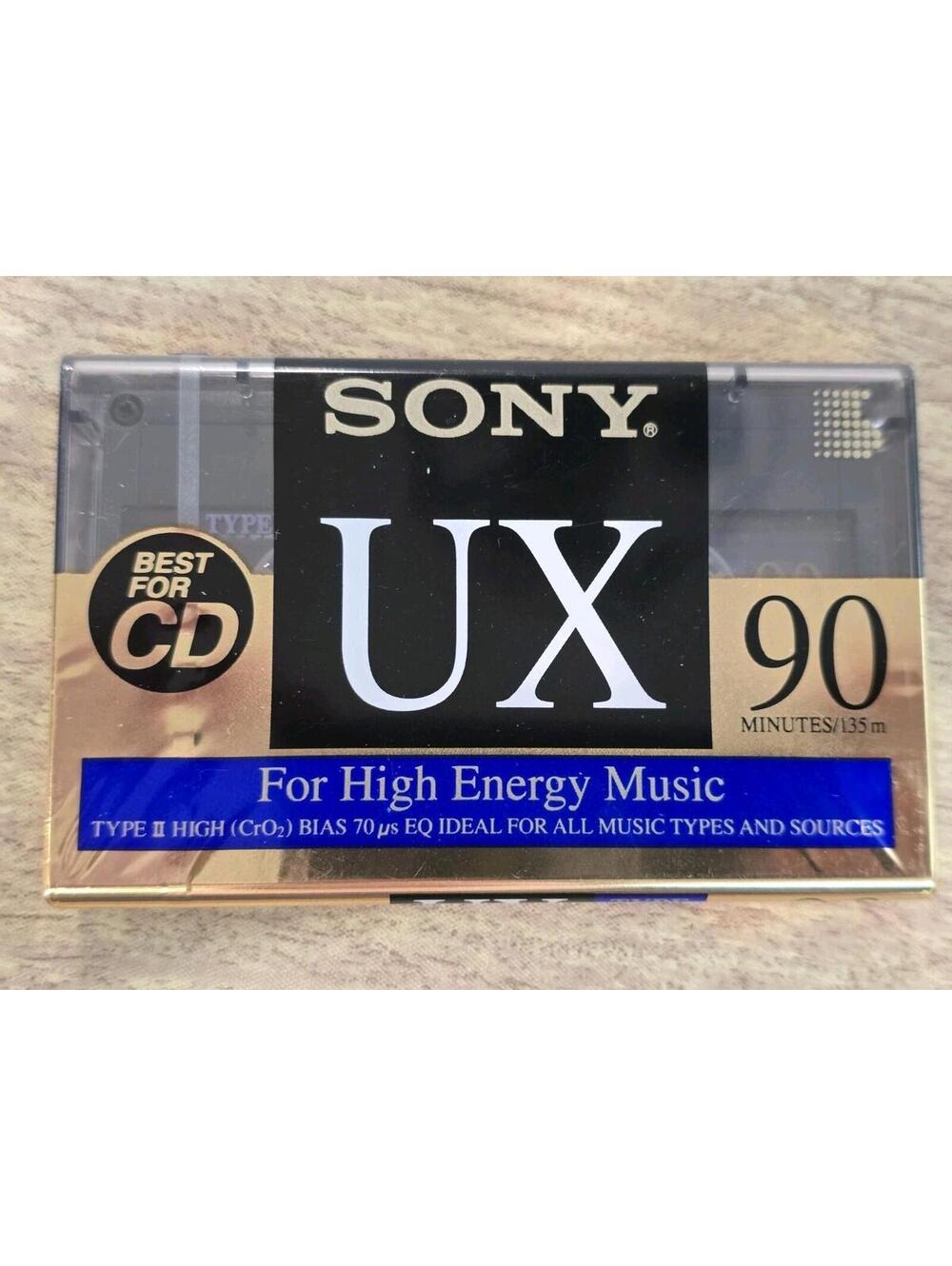 New Sony UX 90 Type II High Bias Audio Cassette Tape Blank For High Energy Music